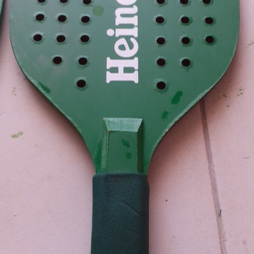 Heineken wooden rackets with plastic case like new