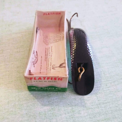 Helin Flatfish T55 Vintage Artificial Lure with Original Box & Leaflet