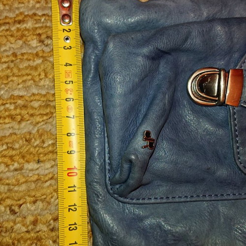 Original bag used, blue, made of genuine leather