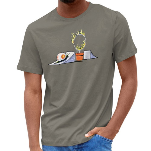 T-Shirt silk screen snail with helmet cotton new S,M,L,XL,2XL