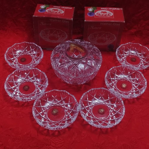 Walther Glas Saturn crystal dessert spoon set new 8 pieces