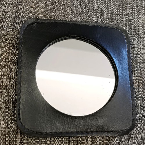 Vintage leather pocket mirror like new
