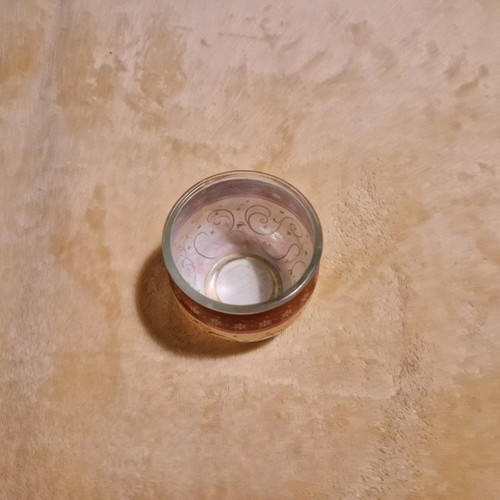 Glass candle holder used