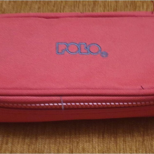 Polo pencil case 23cm like new with large colored pencils gift