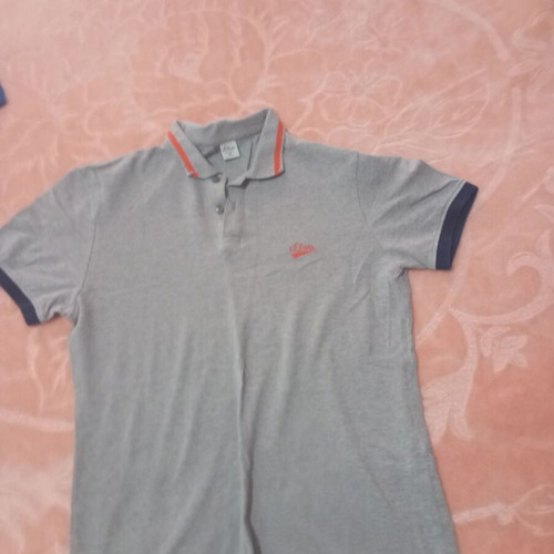 S.Oliver men's polo shirt size M gray and orange like new