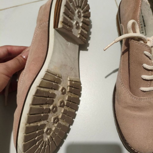 Pink lace-up shoes like new, size 37, beige