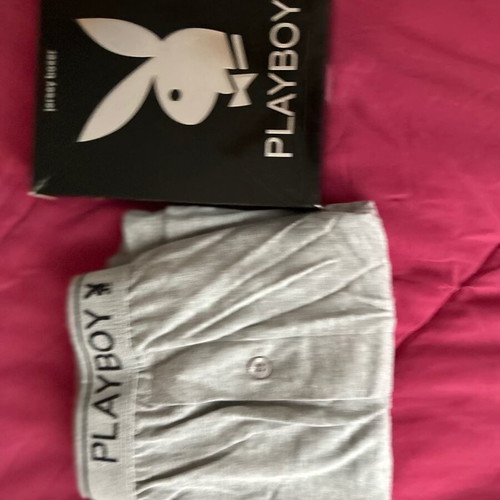 PLAYBOY boxers, Large, grey color.