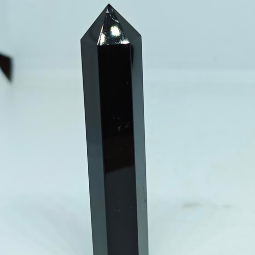 Obsidian Hexagonal Tower 7.5cm like new