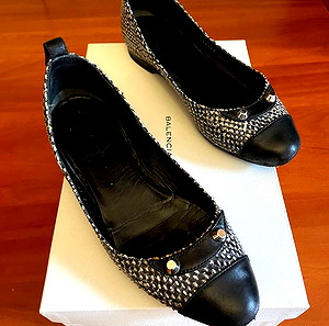 Balenciaga original leather black & white with snake print ballerinas size 38