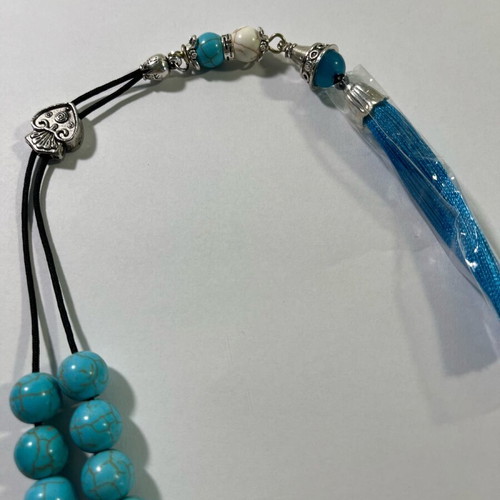 Handmade worry beads with chalcedony semi-precious stones new