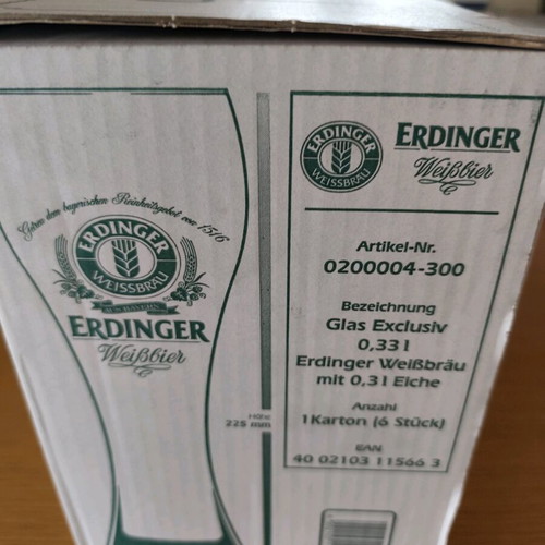 Erdinger Weissbier glass set 6 pieces 0.33L new