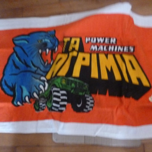Advertising towel and flip-flops from El Greco 80s