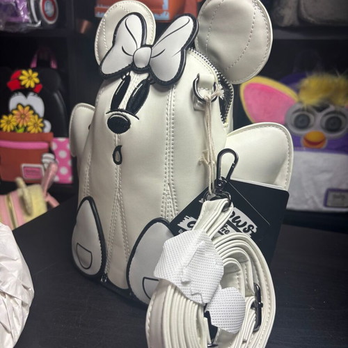 Loungefly Mickey & Minnie Ghost Glow in the Dark Figural Crossbody Bag