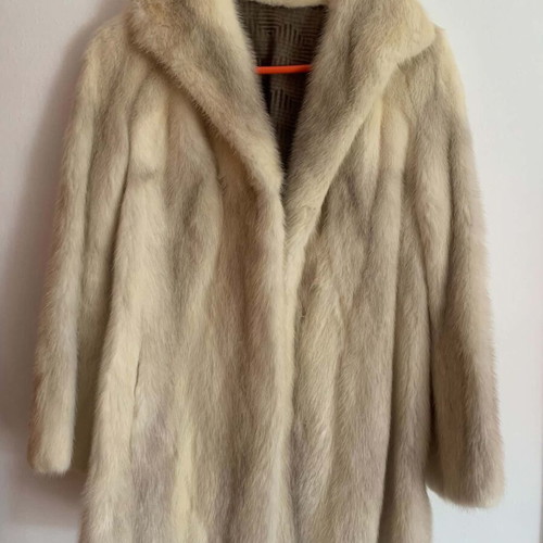 Mink fur coat pearl palomino, like new, women's L