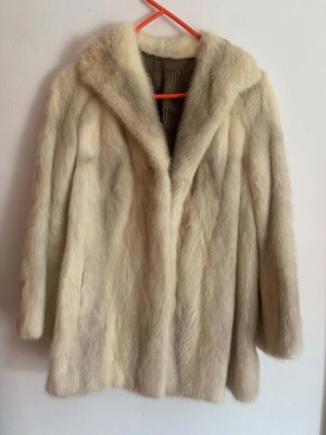 Mink fur coat pearl palomino, like new, women's L