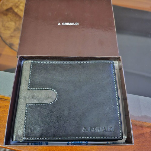 A.GRIMALDI men's leather wallet new black