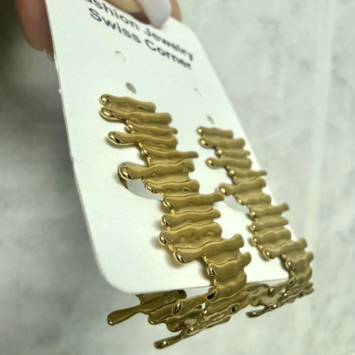 Diamond Jools gold stainless steel coral earrings