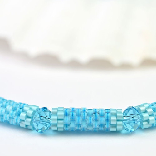 Necklace and earrings set made to order in light blue