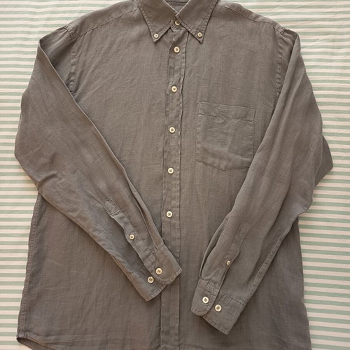 Gant men's grey linen shirt used, size L, regular fit