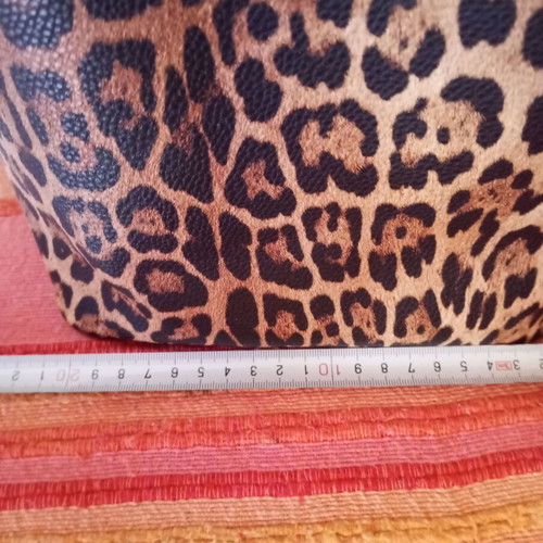 Leopard Print Bucket Bag shoulder and hand, like new