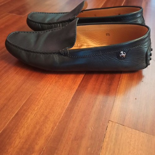 Tod's Ferrari men's loafers used, black matte leather, size 42.5-43