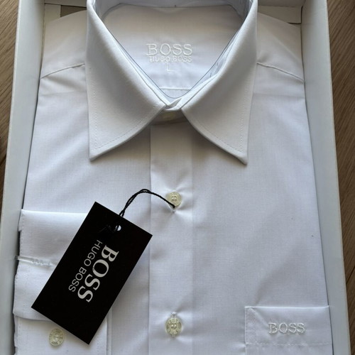 Boss white cotton shirt size L new