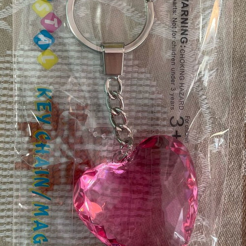 Heart keychain new pink