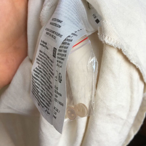 Viscose/Linen Oversized Beige Shirt XL Selected Femme like new