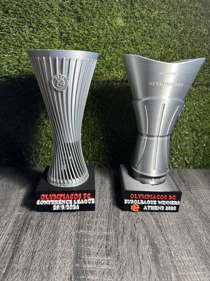 Σετ Ευρωπαϊκών Κυπέλλων Ολυμπιακού 3D printed, Conference League 2024 & EuroLeague 2026