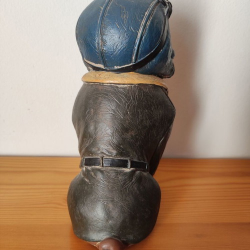 Bulldog Pilot Bust Decorative Figurine like new, retro style