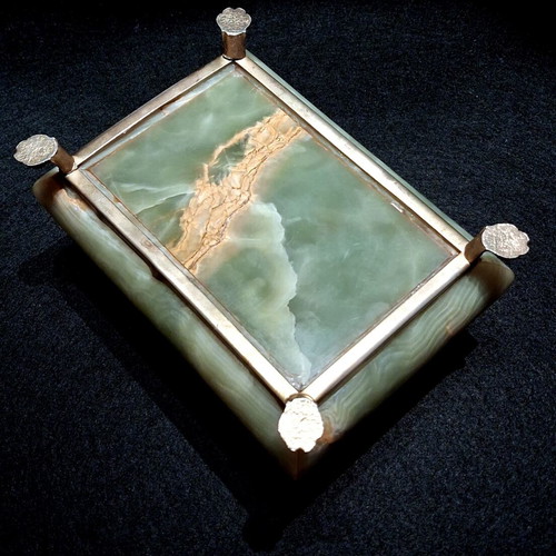 Vintage μπιζουτιέρα green onyx σαν καινούργιο