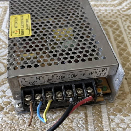 Power supply used, input 220-240VAC, output 12VDC