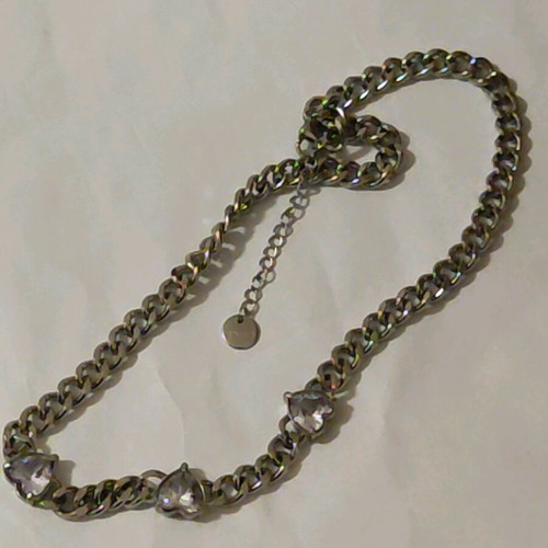 Steel necklace new, gold and silver color