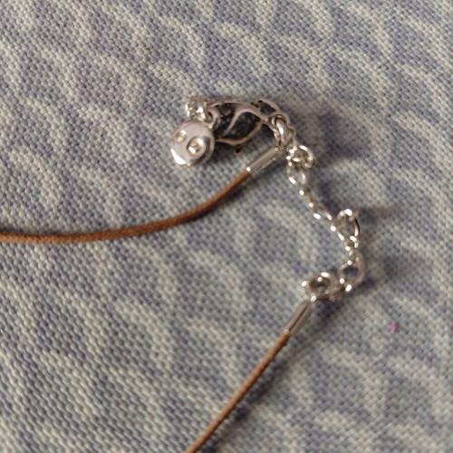 Swarovski crystal dog pendant like new, blue fox terrier design