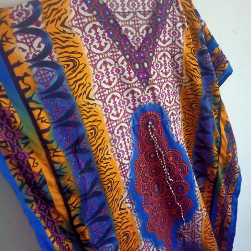 Colorful tunic, free size, 100% viscose