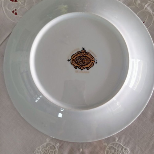 Limoges France collectible plate used with winter landscape and 22K gold