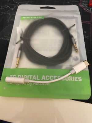 Rocoren AUX cable and USB-C to 3.5mm jack adapter new set