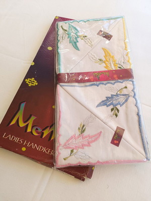 Menka Handkerchiefs vintage set of 24 deadstock 1995-96 original box