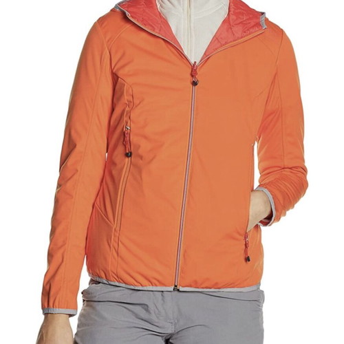 CMP Fix Hood Reverse Softshell Jacket new, women's size S, orange
