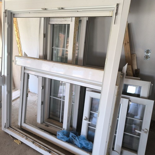 Window and door frames with shutters and screens, like new