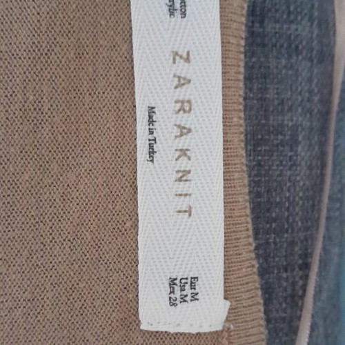 Zara women's thin oversized knit t-shirt beige like new