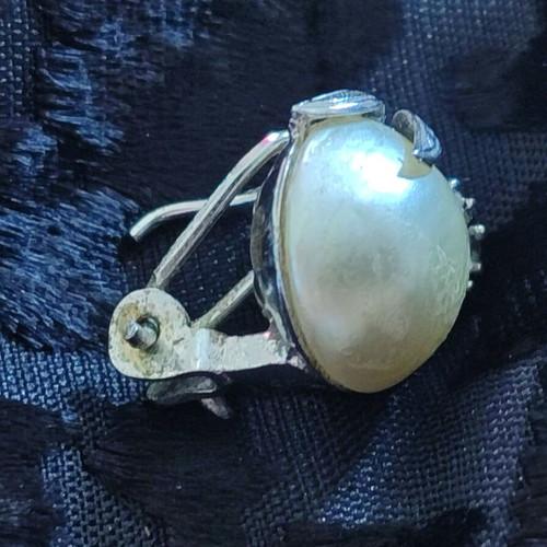Vintage 925 Silver Earrings with Pearls & Zircons, 8g