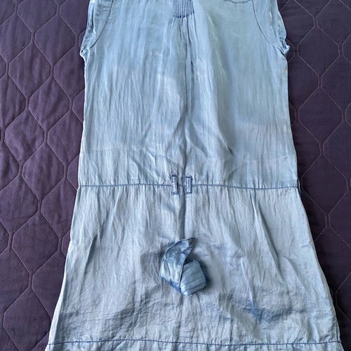 Shirt dress κοντό Zara μεταχειρισμένο, σιέλ σατέν