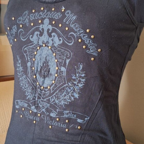 Darkcore Victorian Style Black Top size S like new with open back
