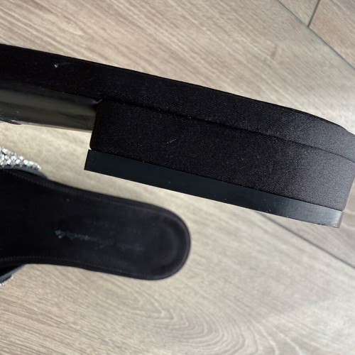 Sergio Rossi flat sandals used, black and silver
