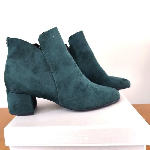 Tamaris green suede ankle boots like new, size 41