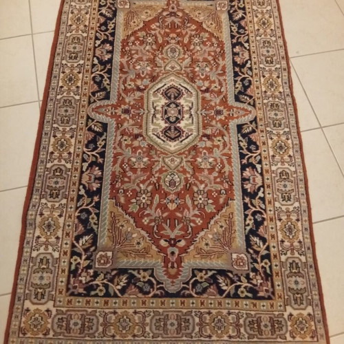 Handmade Afghan Bukhara rug used, 2 x 3.10 m, terracotta wool