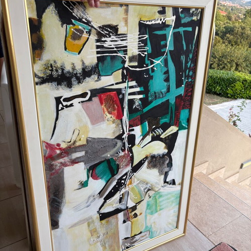 Handmade painting 1.09 x 0.79 m with frame