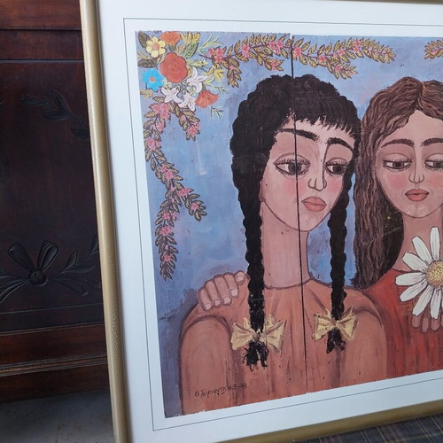 Watercolor print by Themis Tsironis in excellent condition 68x48