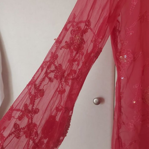 Te Quiero women's blouse used, pink, size S, transparent kaftan